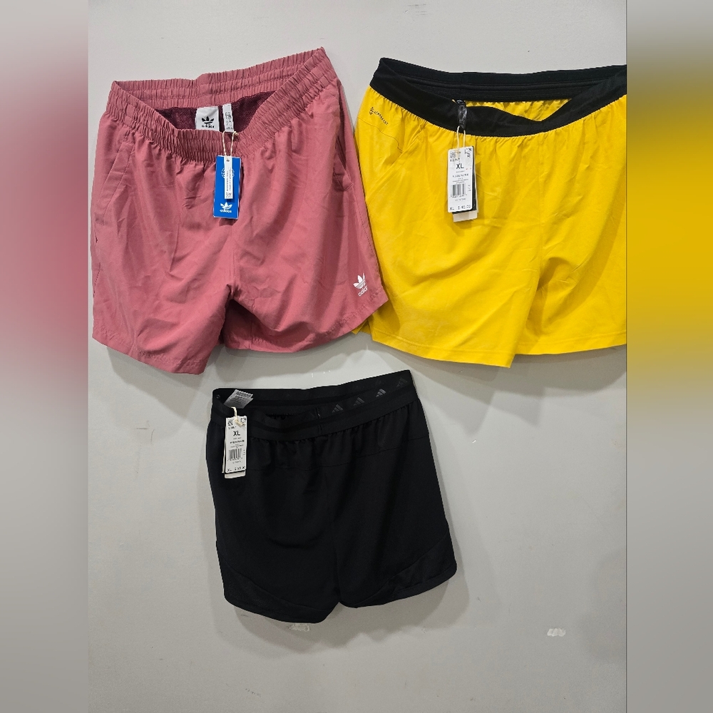 Adidas Lot Of 3 Shorts in Yellow, Pink, and Black XL